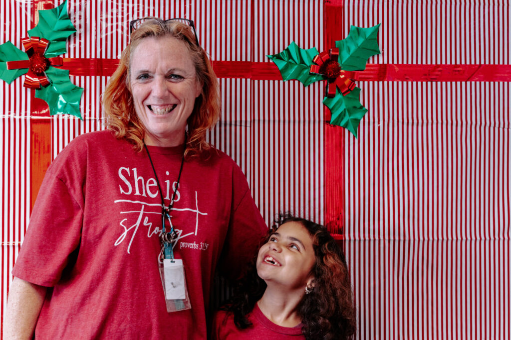 Christina and her grand-daughter Ariel celebrating Christmas together.