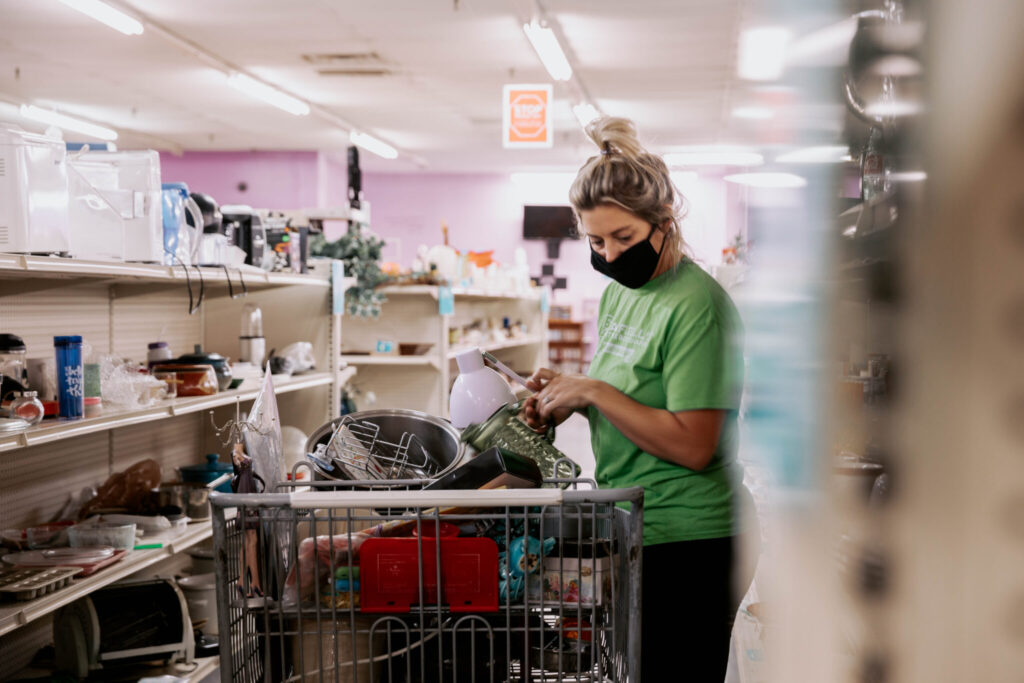 volunteer helping at the mission