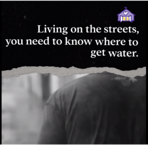 Here' a picture tetting the view know water is hard to find on the streets.