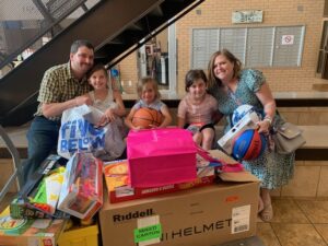 This is the Finnegan family who donated to the Mission in honor of their son.