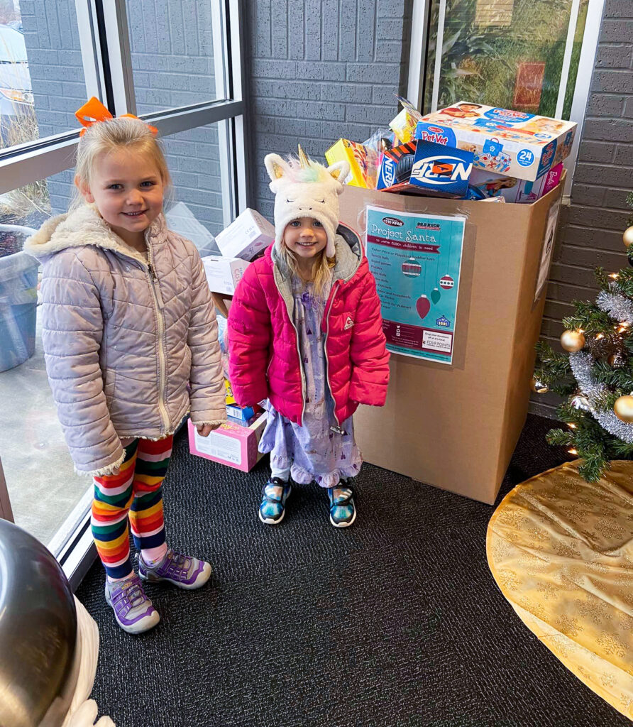 This is a picture of you youths at the Project Santa Toy Drive.