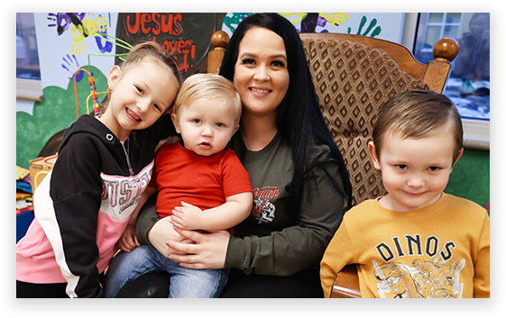 Image of a family at the mission.