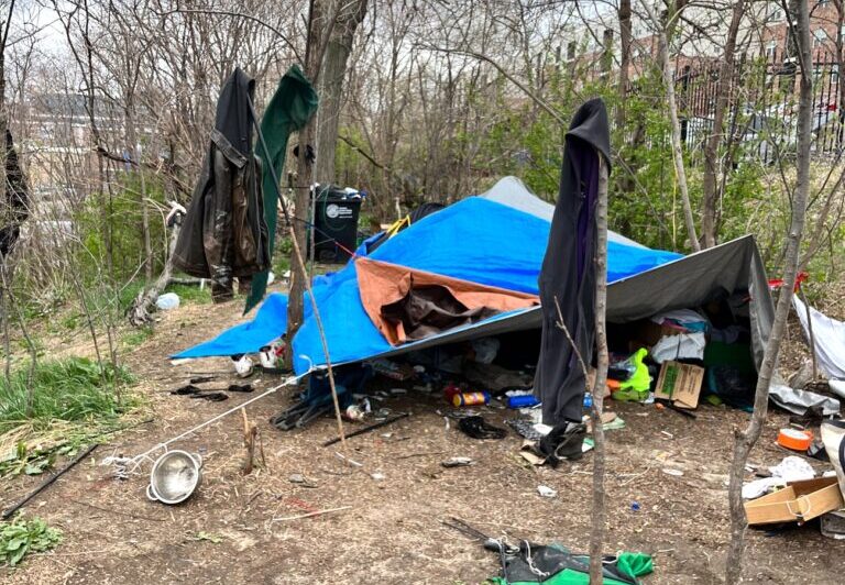 Image of a homeless campground.
